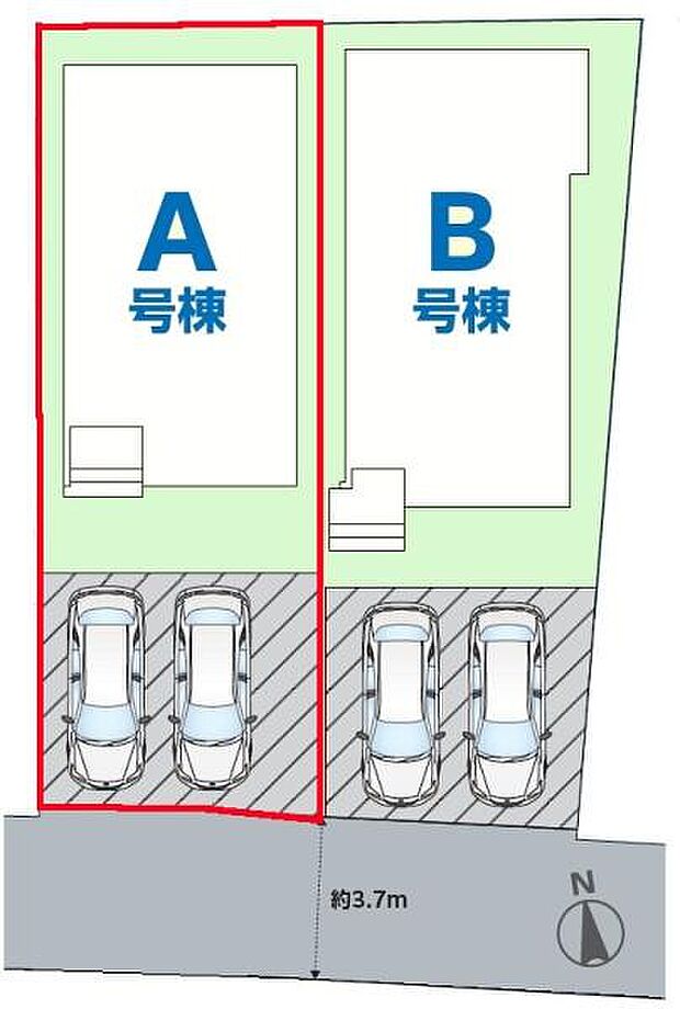 カースペースは2台付き!セカンドカー持ちの方や急な来客時にも安心ですね。物件探しのご条件・ご要望などありましたら、何なりとスタッフまでお申し付けください!