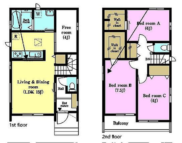 3LDKの魅力的な間取り!LDKはゆったりとした空間で、ご家族との団らん時間が、より一層充実したものになりますね!家族との仲が深まり、自然と笑顔が増えそうです!