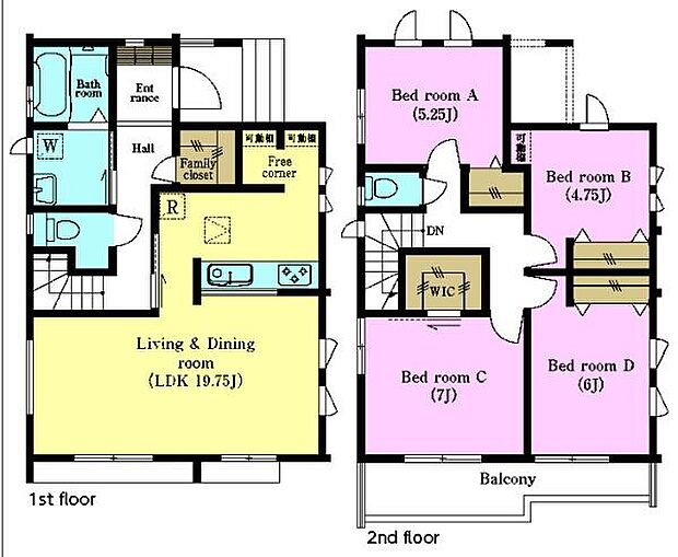 4LDKの魅力的な間取り！LDKはゆったりとした空間で、ご家族との団らん時間が、より一層充実したものになりますね。家族との仲が深まり、自然と笑顔が増えます！