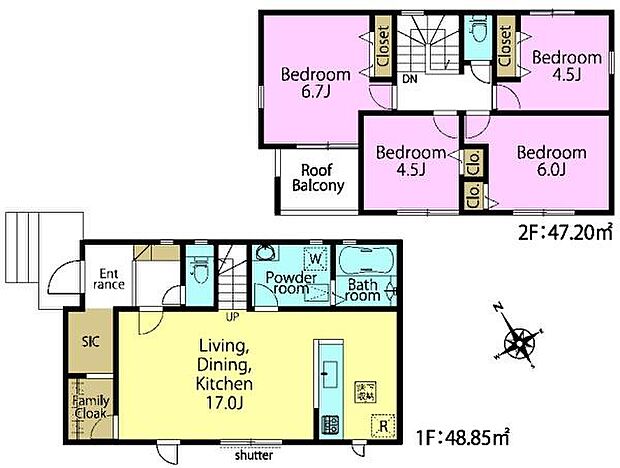 4LDKの魅力的な間取り！LDKはゆったりとした空間で、ご家族との団らん時間が、より一層充実したものになりますね。家族との仲が深まり、自然と笑顔が増えます！
