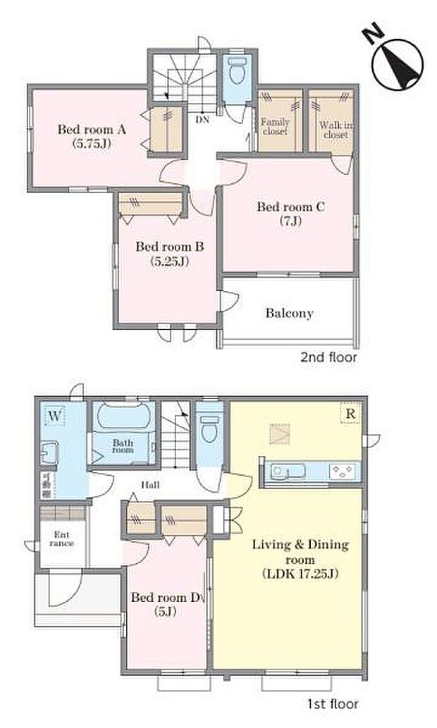 4LDKの魅力的な間取り!LDKはゆったりとした空間で、ご家族との団らん時間が、より一層充実したものになりますね。家族との仲が深まり、自然と笑顔が増えます!