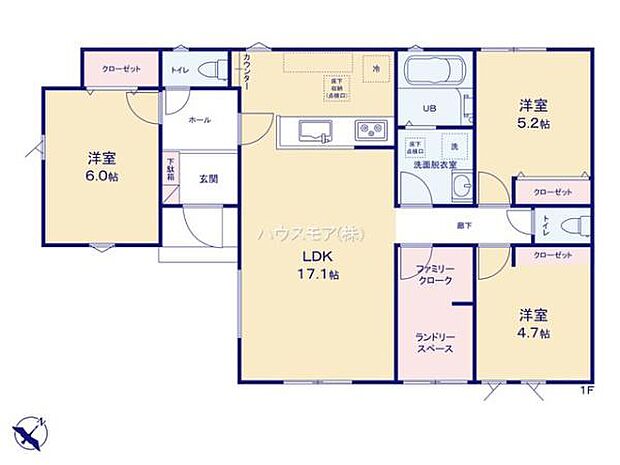 3LDKの魅力的な間取り！LDKはゆったりとした空間で、ご家族との団らん時間が、より一層充実したものになりますね！家族との仲が深まり、自然と笑顔が増えそうです！