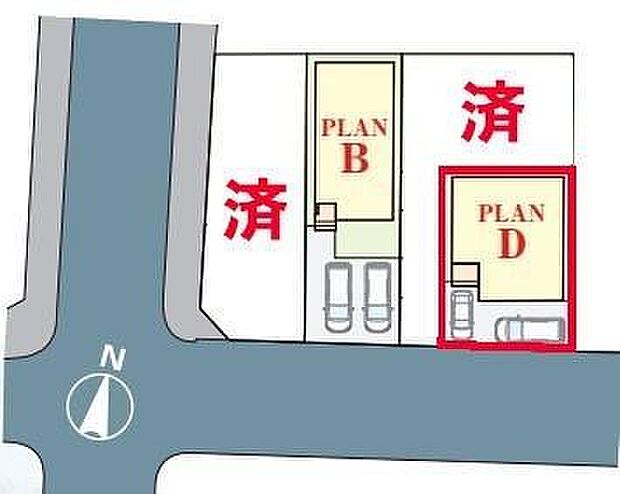 カースペースは2台付き!セカンドカー持ちの方や急な来客時にも安心ですね。