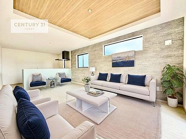 家具はCGパースです。心地良いリビングは家族が自然と集まります。家族団欒の時間が増えそうです。ご家族と、より一層充実した時間を過ごせそうですね。明るく開放的な空間です。