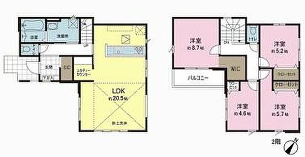 4LDKの魅力的な間取り！LDKはゆったりとした空間で、ご家族との団らん時間が、より一層充実したものになりますね！家族との仲が深まり、自然と笑顔が増えそうです！