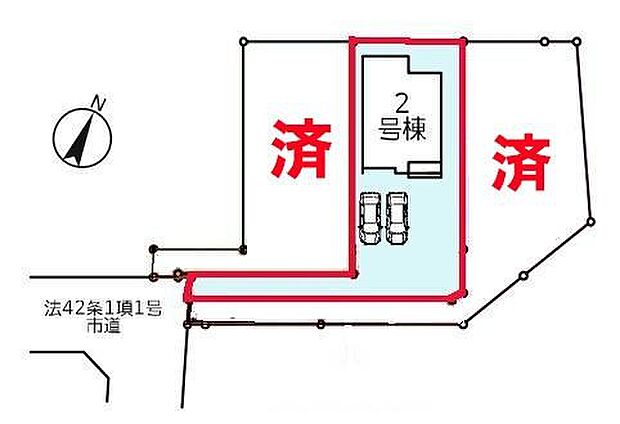 カースペースは2台付き!セカンドカー持ちの方や急な来客時にも安心ですね。