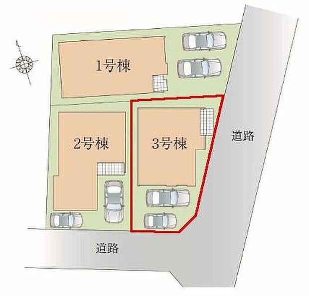 カースペースは2台付き！セカンドカー持ちの方や急な来客時にも安心ですね。