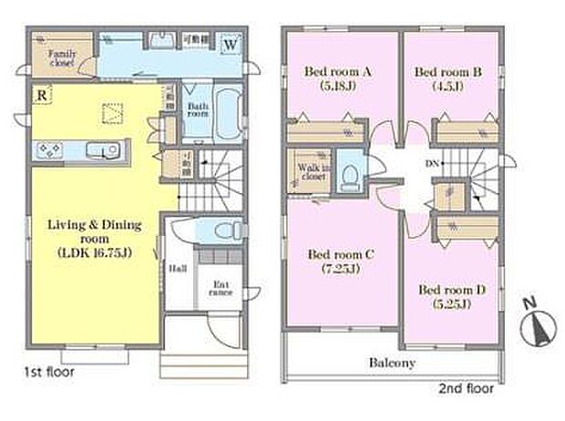 4LDKの魅力的な間取り！LDKはゆったりとした空間で、ご家族との団らん時間が、より一層充実したものになりますね！家族との仲が深まり、自然と笑顔が増えそうです！