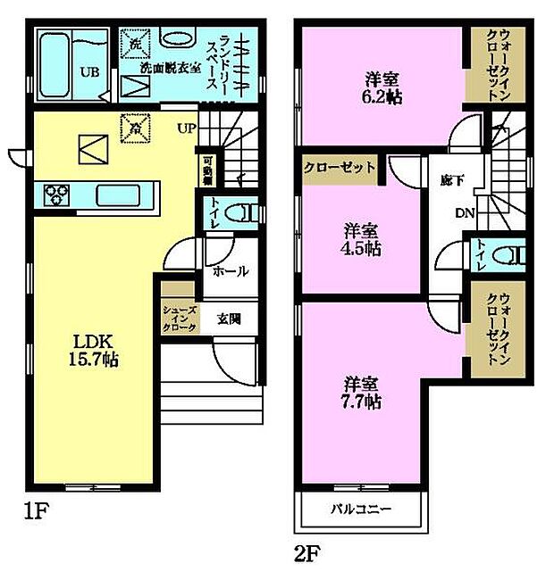 3LDKの魅力的な間取り!LDKはゆったりとした空間で、ご家族との団らん時間が、より一層充実したものになりますね!家族との仲が深まり、自然と笑顔が増えそうです!