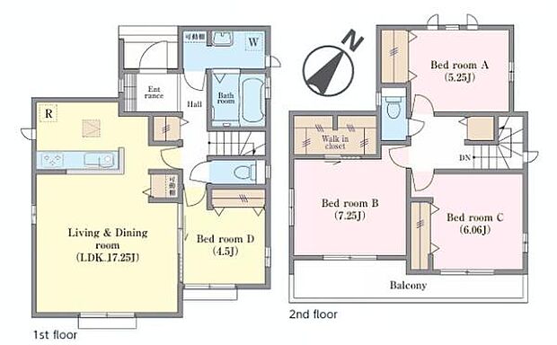 4LDKの魅力的な間取り！LDKはゆったりとした空間で、ご家族との団らん時間が、より一層充実したものになりますね！家族との仲が深まり、自然と笑顔が増えそうです！