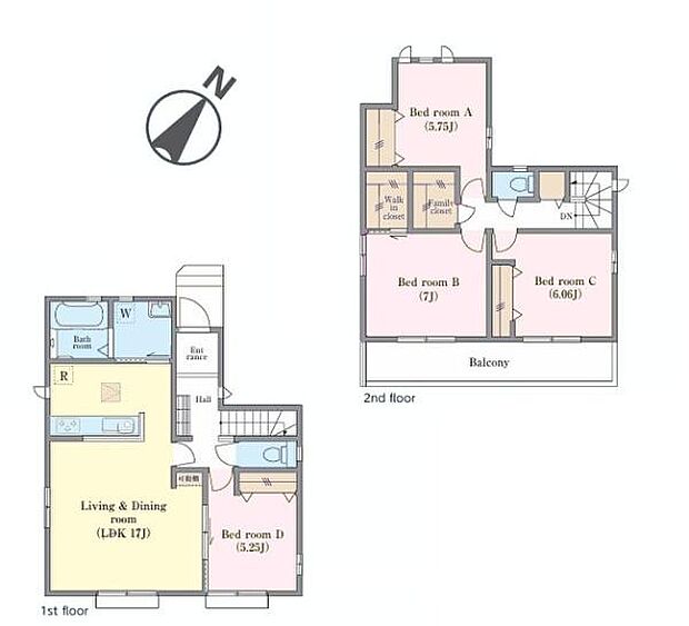 4LDKの魅力的な間取り！LDKはゆったりとした空間で、ご家族との団らん時間が、より一層充実したものになりますね！家族との仲が深まり、自然と笑顔が増えそうです！