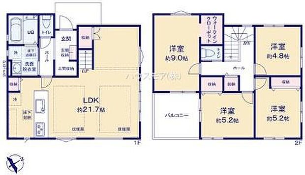 4LDKの魅力的な間取り！LDKはゆったりとした空間で、ご家族との団らん時間が、より一層充実したものになりますね！家族との仲が深まり、自然と笑顔が増えそうです！