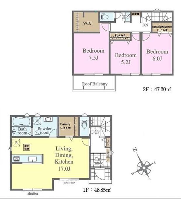 3LDKの魅力的な間取り！LDKはゆったりとした空間で、ご家族との団らん時間が、より一層充実したものになりますね家族との仲が深まり、自然と笑顔が増えそうです！