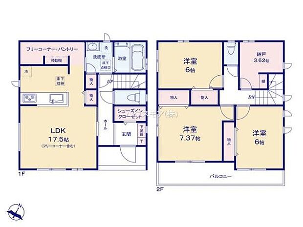 3SLDKの魅力的な間取り!LDKはゆったりとした空間で、ご家族との団らん時間が、より一層充実したものになりますね家族との仲が深まり、自然と笑顔が増えそうです!