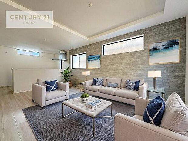 家具はCGパースです。開放感のある広々LDK!ソファーやダイニングテーブルを置いても窮屈にならないので快適に過ごせます!コミュニケーションが取りやすいリビングです!