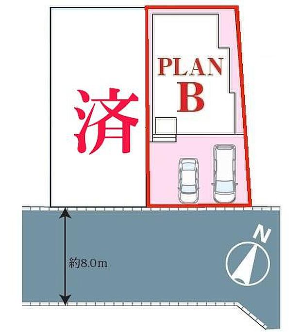 カースペースは2台付き!セカンドカー持ちの方や急な来客時にも安心ですね。物件探しのご条件・ご要望などありましたら、何なりとスタッフまでお申し付けください!