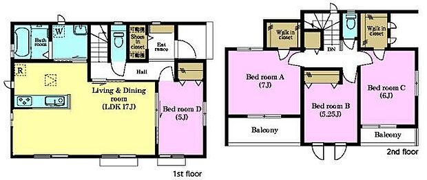 4LDKの魅力的な間取り!LDKはゆったりとした空間で、ご家族との団らん時間が、より一層充実したものになりますね家族との仲が深まり、自然と笑顔が増えそうです!