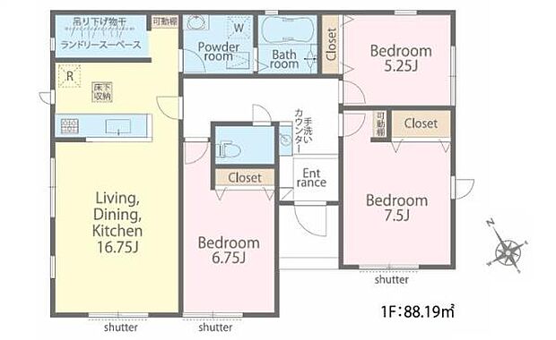 3LDKの魅力的な間取り！LDKはゆったりとした空間で、ご家族との団らん時間が、より一層充実したものになりますね！家族との仲が深まり、自然と笑顔が増えそうです！