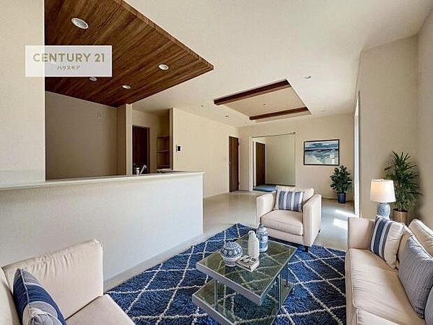 家具はCGパースです。心地良いリビングは家族が自然と集まります。家族団欒の時間が増えそうです。ご家族と、より一層充実した時間を過ごせそうですね。明るく開放的な空間です。