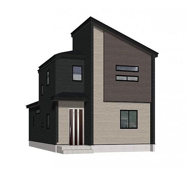 こちらは完成予想図です。明るく洗練された外観デザインで、快適な暮らしを想像しやすい仕上がりになっています。完成後の住まいでの新しい生活が楽しみになる一枚です。