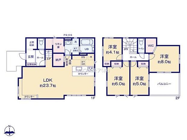 4SLDKの魅力的な間取り！LDKはゆったりとした空間で、ご家族との団らん時間が、より一層充実したものになりますね！家族との仲が深まり、自然と笑顔が増えそうです！【現地販売会開催中】