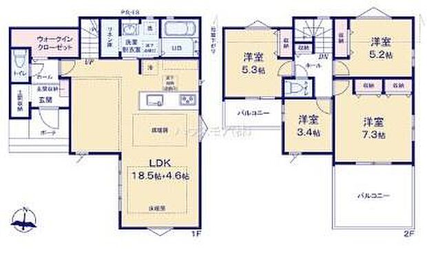 4LDKの魅力的な間取り!LDKはゆったりとした空間で、ご家族との団らん時間が、より一層充実したものになりますね!家族との仲が深まり、自然と笑顔が増えそうです!