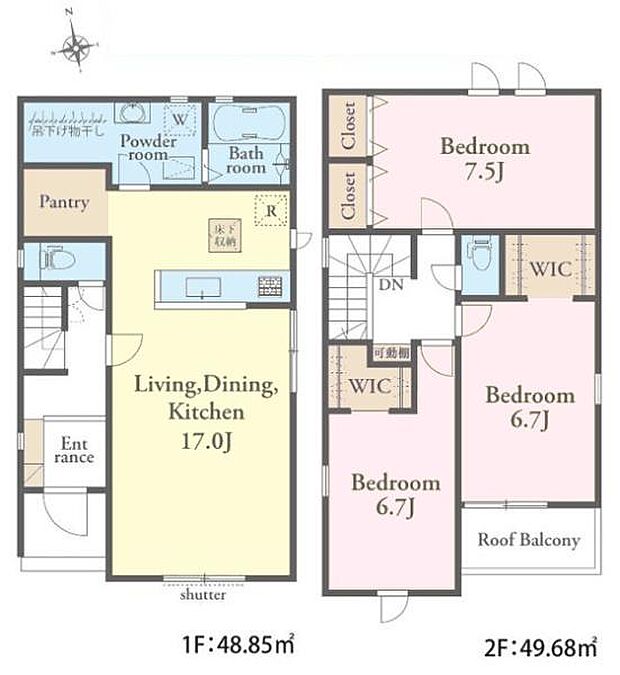 3LDKの魅力的な間取り!LDKはゆったりとした空間で、ご家族との団らん時間が、より一層充実したものになりますね家族との仲が深まり、自然と笑顔が増えそうです!