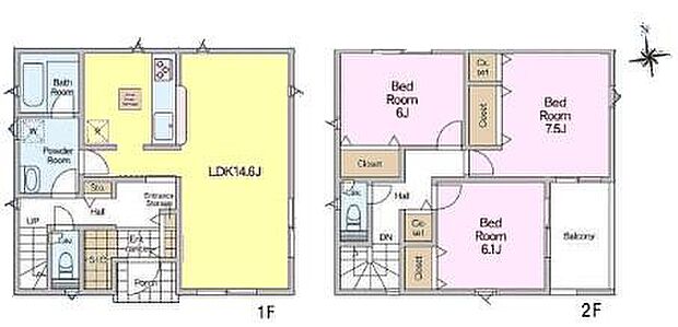 3LDKの魅力的な間取り!LDKはゆったりとした空間で、ご家族との団らん時間が、より一層充実したものになりますね!家族との仲が深まり、自然と笑顔が増えそうです!
