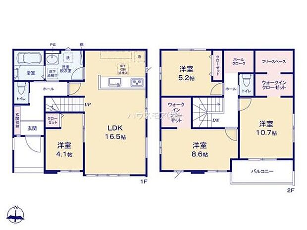 4LDKの魅力的な間取り!LDKはゆったりとした空間で、ご家族との団らん時間が、より一層充実したものになりますね。家族との仲が深まり、自然と笑顔が増えます!