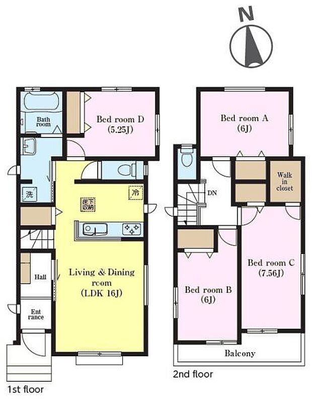 4LDKの魅力的な間取り！LDKはゆったりとした空間で、ご家族との団らん時間が、より一層充実したものになりますね！家族との仲が深まり、自然と笑顔が増えそうです！