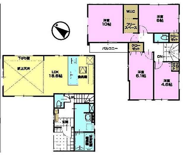 4LDKの魅力的な間取り！LDKはゆったりとした空間で、ご家族との団らん時間が、より一層充実したものになりますね。家族との仲が深まり、自然と笑顔が増えます！