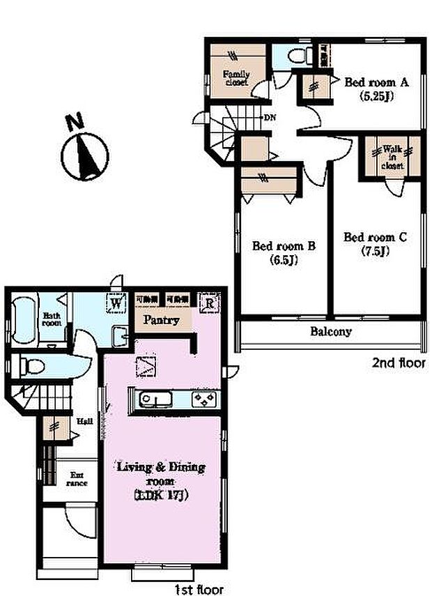 3LDKの魅力的な間取り!LDKはゆったりとした空間で、ご家族との団らん時間が、より一層充実したものになりますね家族との仲が深まり、自然と笑顔が増えそうです!