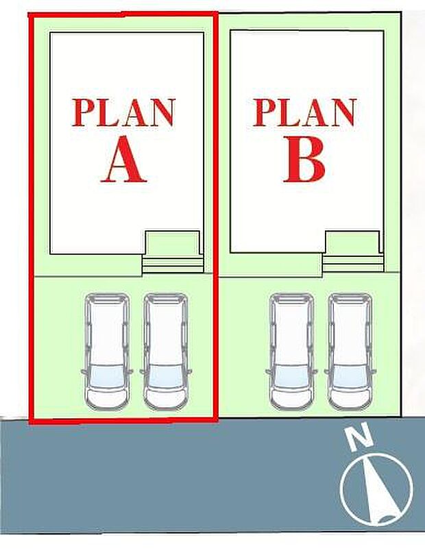 カースペースが2台あります!来客や家族のお車が停められて便利!マイカーをもってワンランク上の生活へ!