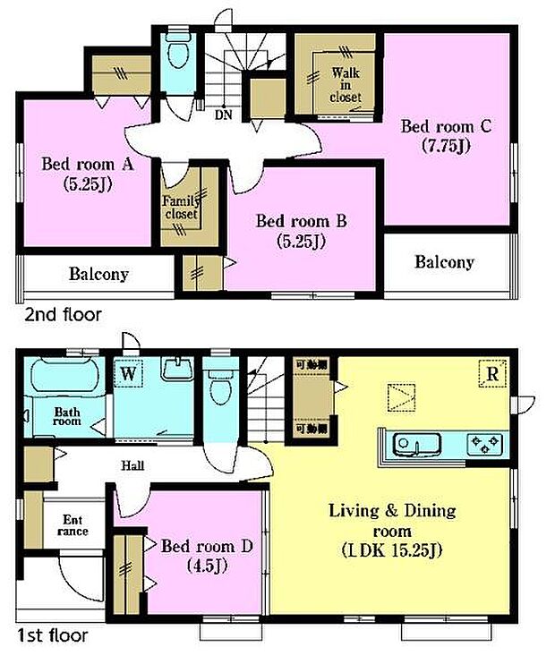4LDKの魅力的な間取り！LDKはゆったりとした空間で、ご家族との団らん時間が、より一層充実したものになりますね。家族との仲が深まり、自然と笑顔が増えます！