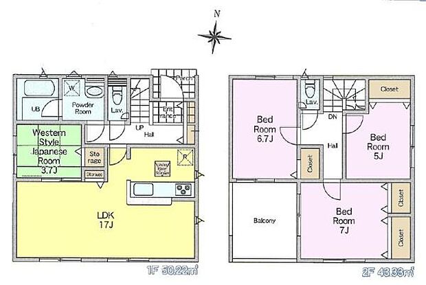 4LDKの魅力的な間取り！LDKはゆったりとした空間で、ご家族との団らん時間が、より一層充実したものになりますね。家族との仲が深まり、自然と笑顔が増えます！