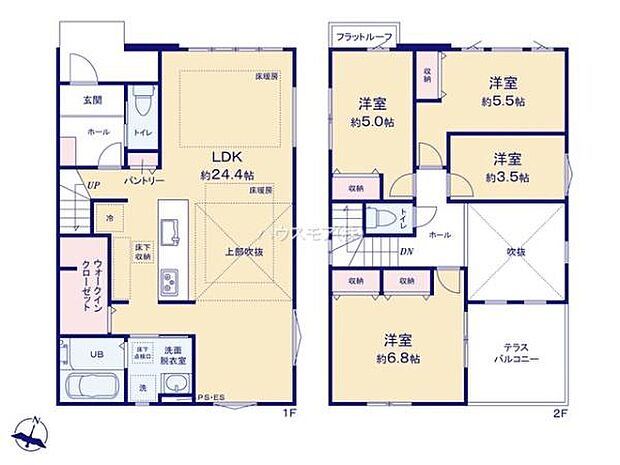 4(5)LDKの魅力的な間取り！LDKはゆったりとした空間で、ご家族との団らん時間が、より一層充実したものになりますね家族との仲が深まり、自然と笑顔が増えそうです！