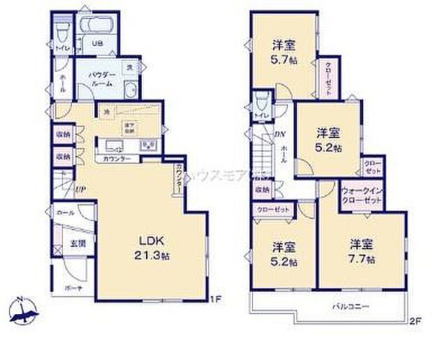 4LDKの魅力的な間取り!LDKはゆったりとした空間で、ご家族との団らん時間が、より一層充実したものになりますね!家族との仲が深まり、自然と笑顔が増えそうです!