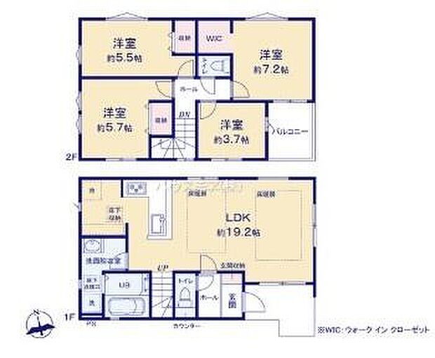 4LDKの魅力的な間取り!LDKはゆったりとした空間で、ご家族との団らん時間が、より一層充実したものになりますね。家族との仲が深まり、自然と笑顔が増えます!