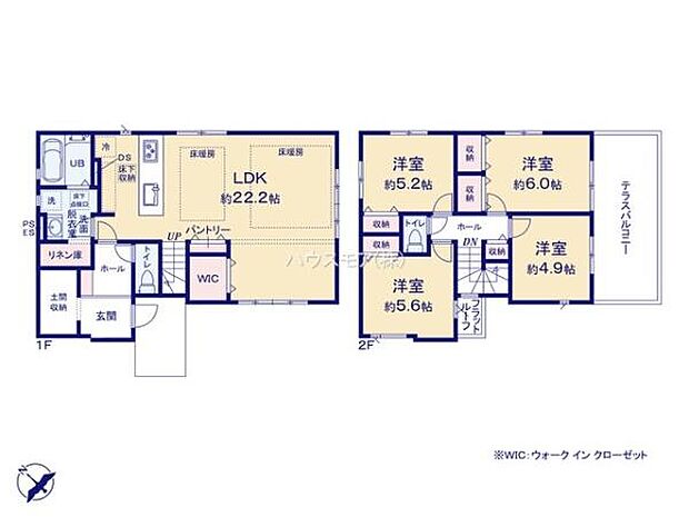 4LDKの魅力的な間取り！LDKはゆったりとした空間で、ご家族との団らん時間が、より一層充実したものになりますね。家族との仲が深まり、自然と笑顔が増えます！