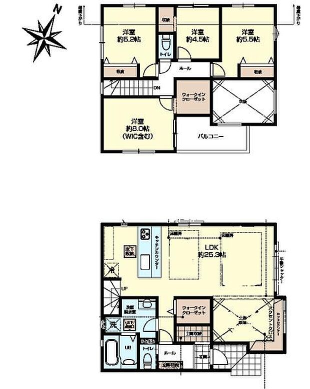4(5)LDKの魅力的な間取り！LDKはゆったりとした空間で、ご家族との団らん時間が、より一層充実したものになりますね家族との仲が深まり、自然と笑顔が増えそうです！