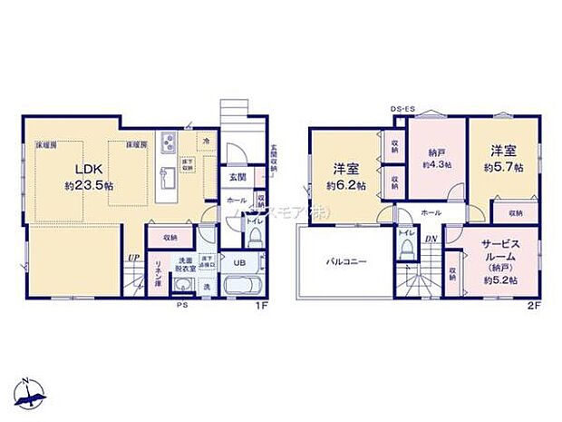2SLDKの魅力的な間取り！LDKはゆったりとした空間で、ご家族との団らん時間が、より一層充実したものになりますね！家族との仲が深まり、自然と笑顔が増えそうです！