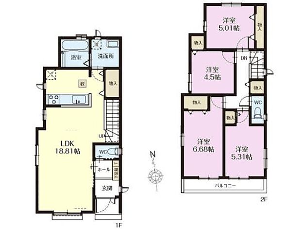 4LDKの魅力的な間取り！LDKはゆったりとした空間で、ご家族との団らん時間が、より一層充実したものになりますね家族との仲が深まり、自然と笑顔が増えそうです！