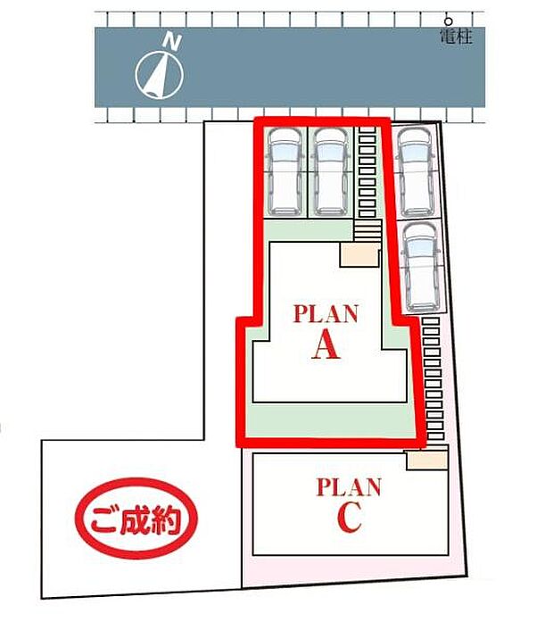 カースペースは2台付き！セカンドカー持ちの方や急な来客時にも安心ですね。