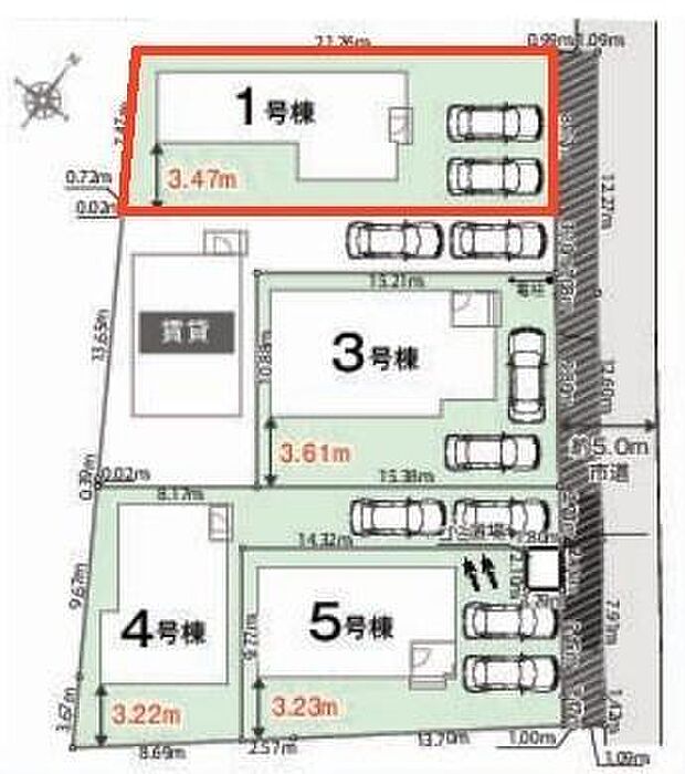 カースペースは2台付き!セカンドカー持ちの方や急な来客時にも安心ですね。