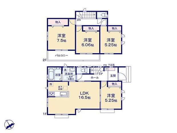 4LDKの魅力的な間取り！LDKはゆったりとした空間で、ご家族との団らん時間が、より一層充実したものになりますね家族との仲が深まり、自然と笑顔が増えそうです！