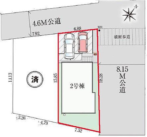 カースペースは2台付き！セカンドカー持ちの方や急な来客時にも安心ですね。