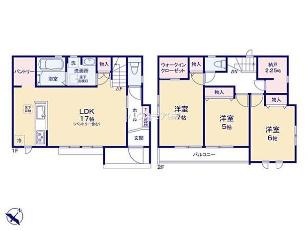 3LDKの魅力的な間取り！LDKはゆったりとした空間で、ご家族との団らん時間が、より一層充実したものになりますね！家族との仲が深まり、自然と笑顔が増えそうです！