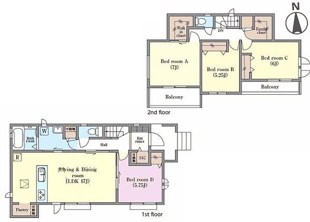 4LDKの魅力的な間取り！LDKはゆったりとした空間で、ご家族との団らん時間が、より一層充実したものになりますね！家族との仲が深まり、自然と笑顔が増えそうです！