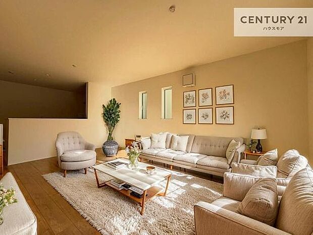 家具はCGパースです。開放感のある広々LDK！ソファーやダイニングテーブルを置いても窮屈にならないので快適に過ごせます！コミュニケーションが取りやすいリビングです！