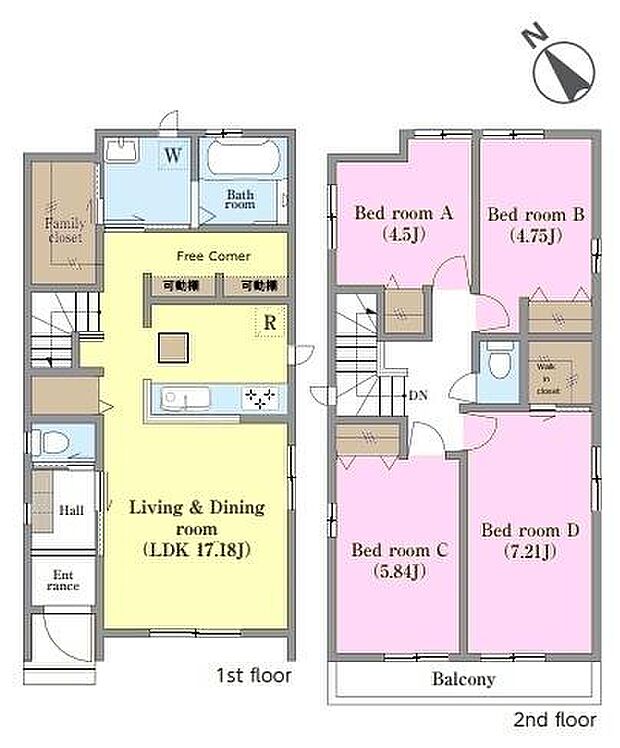 4LDKの魅力的な間取り！LDKはゆったりとした空間で、ご家族との団らん時間が、より一層充実したものになりますね。家族との仲が深まり、自然と笑顔が増えます！